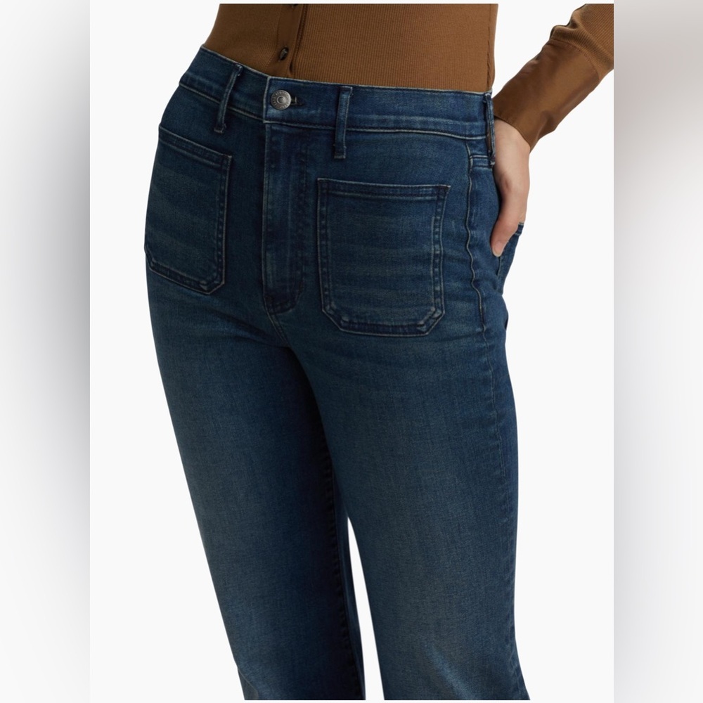 Veronica Beard High-Rise Straight Jeans in Dark Indigo - Picture 3 of 7